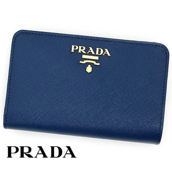 Prada SAFFIANO Blue Coin Wallet Bifold - Picture 1 of 4